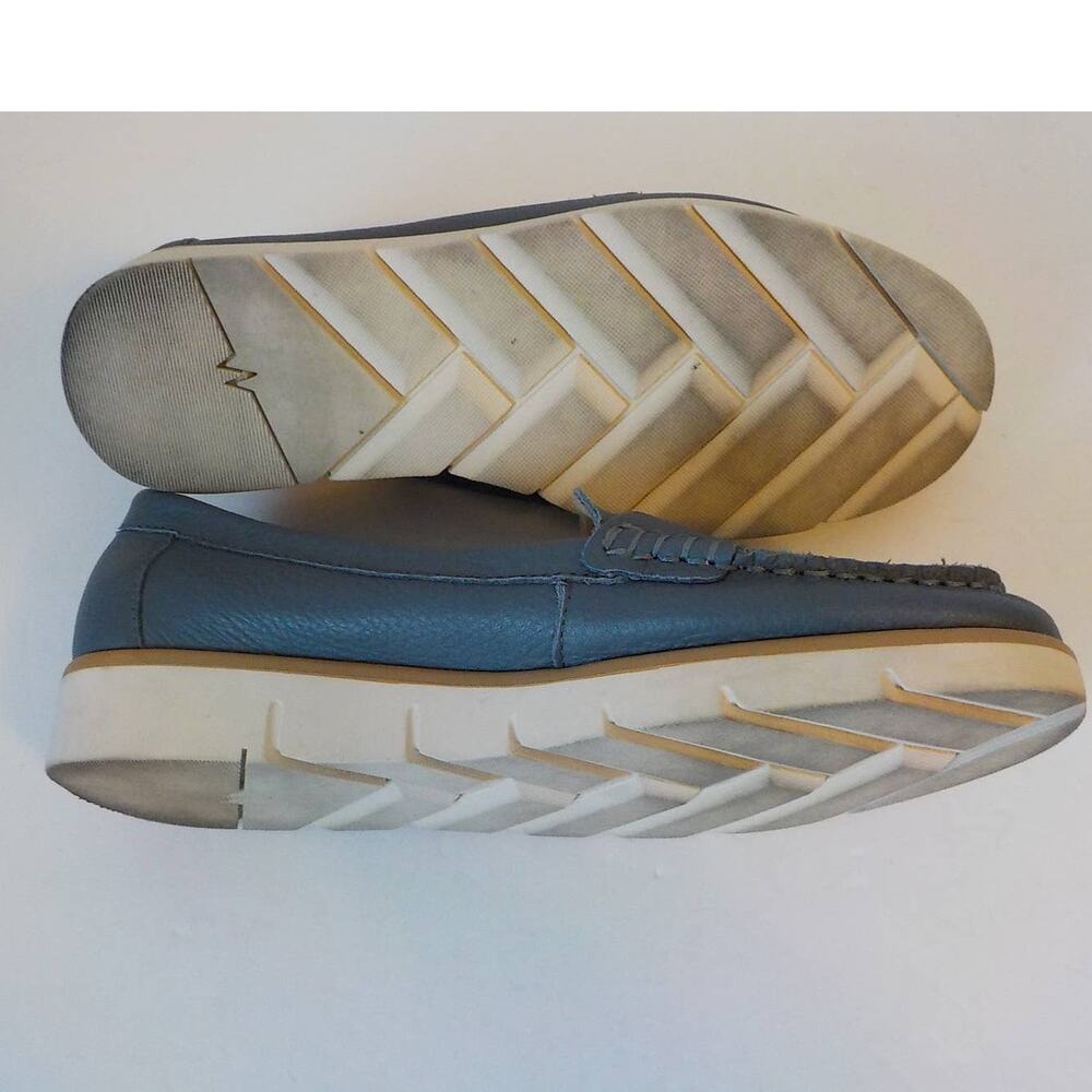 White Mountain Women 7.5 M Blue Comfort Shoes Leather Astella Slip On Wedge - Picture 8 of 10